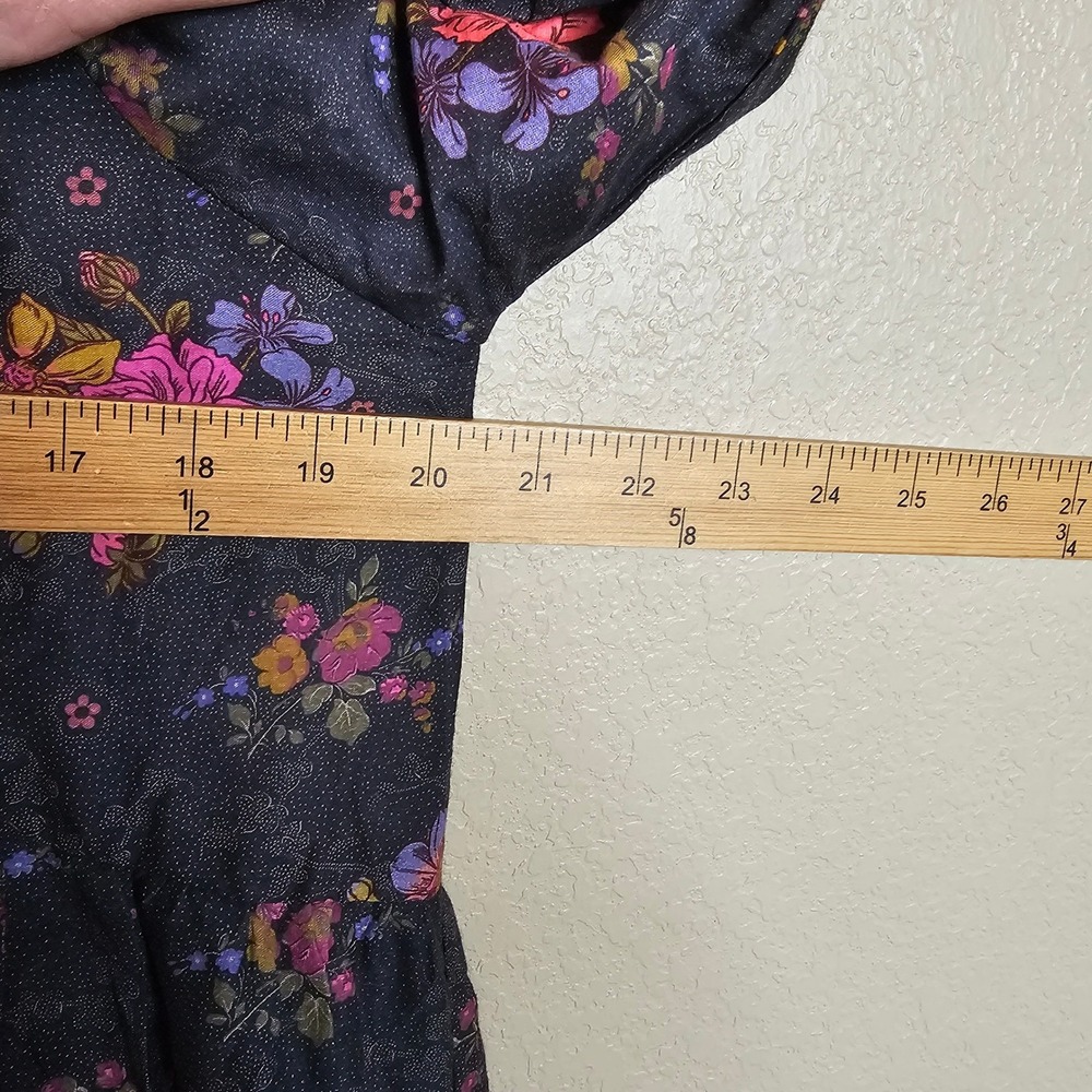NATURAL LIFE Dark Floral Midi Dress with Pink and Yellow Accents - Picture 11 of 12